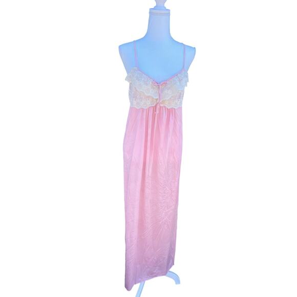 Diane Von Furstenberg Nylon Nightgown Spaghetti Strap Lace Detail Pink MEDIUM 34 - Picture 1 of 7